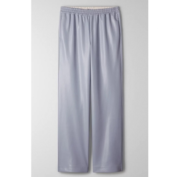 Aritzia Babaton Knightly Vegan Leather Pants in Light Blue - Picture 2 of 7